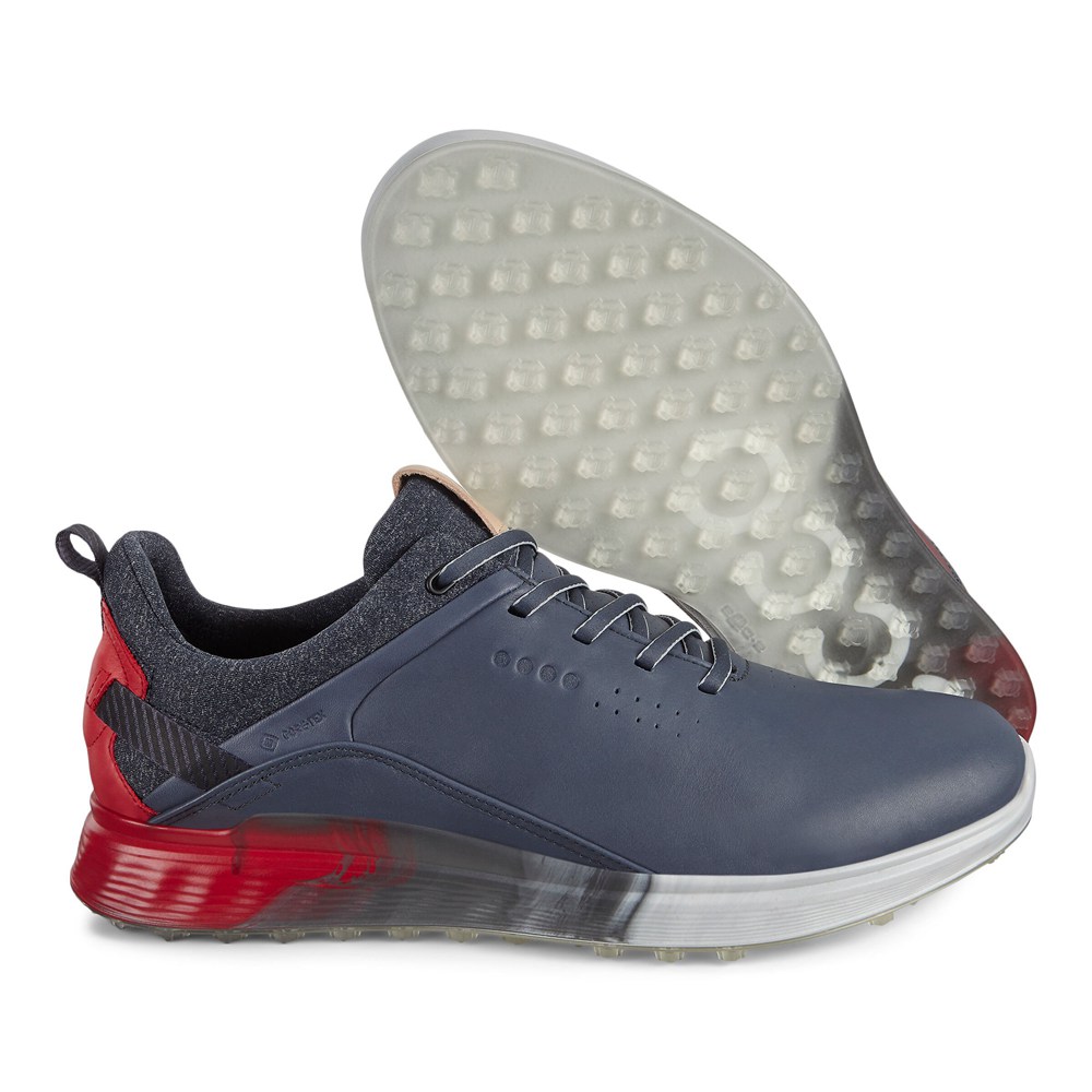 Mens Golf Shoes - ECCO S-Three Spikeless - Navy - 1359WOXZI